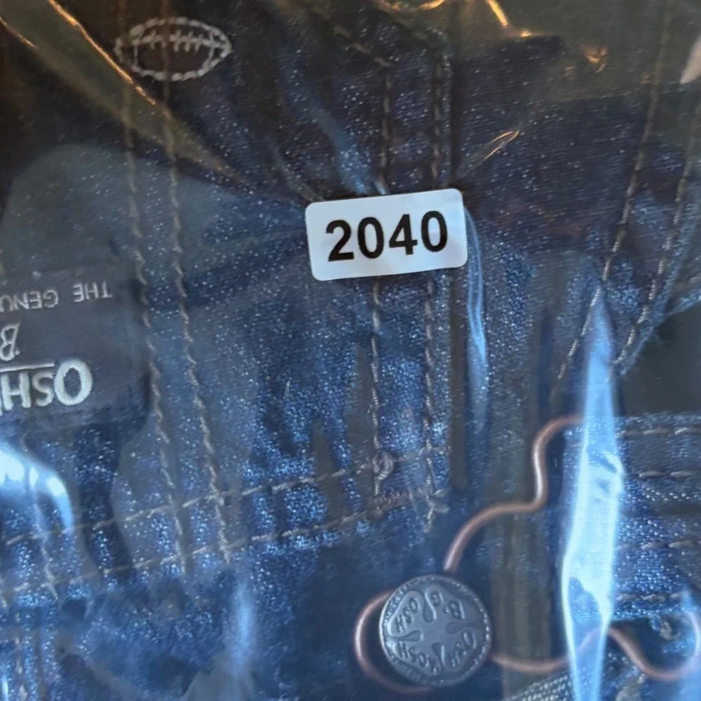 OshKosh Bgosh‎ size 12 months Denim Football Embroidered Vestbak Overalls Boys